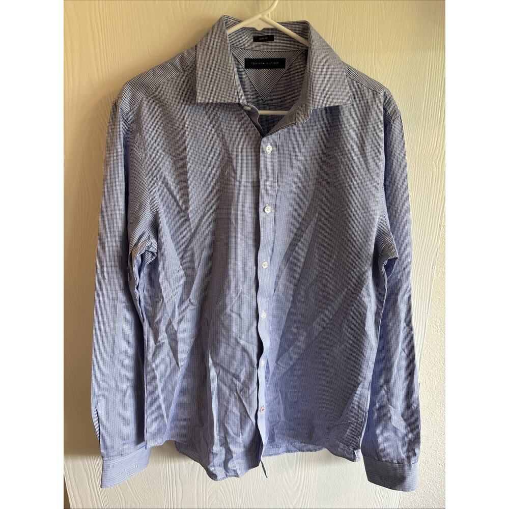 Tommy Hilfigure - Men’s Slim Fit Blue Long Sleeve Button Down Shirt - Size M